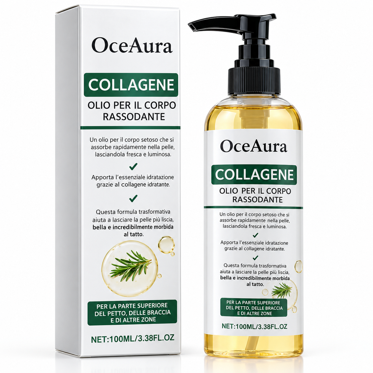 Olio corpo al collagene- Essenza Rosmarino