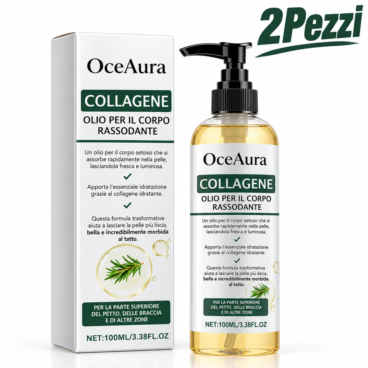 Olio corpo al collagene- Essenza Rosmarino