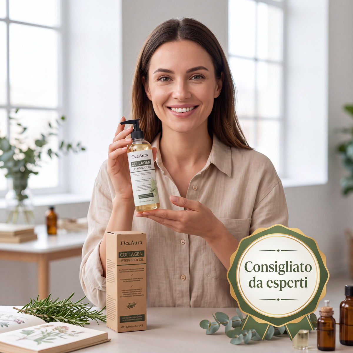 Olio corpo al collagene- Essenza Rosmarino